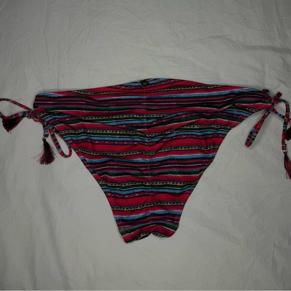 NWT LA VIE EN ROSE Multicolor Striped Bikini Set - Adjustable - Boho XL - Picture 9 of 11